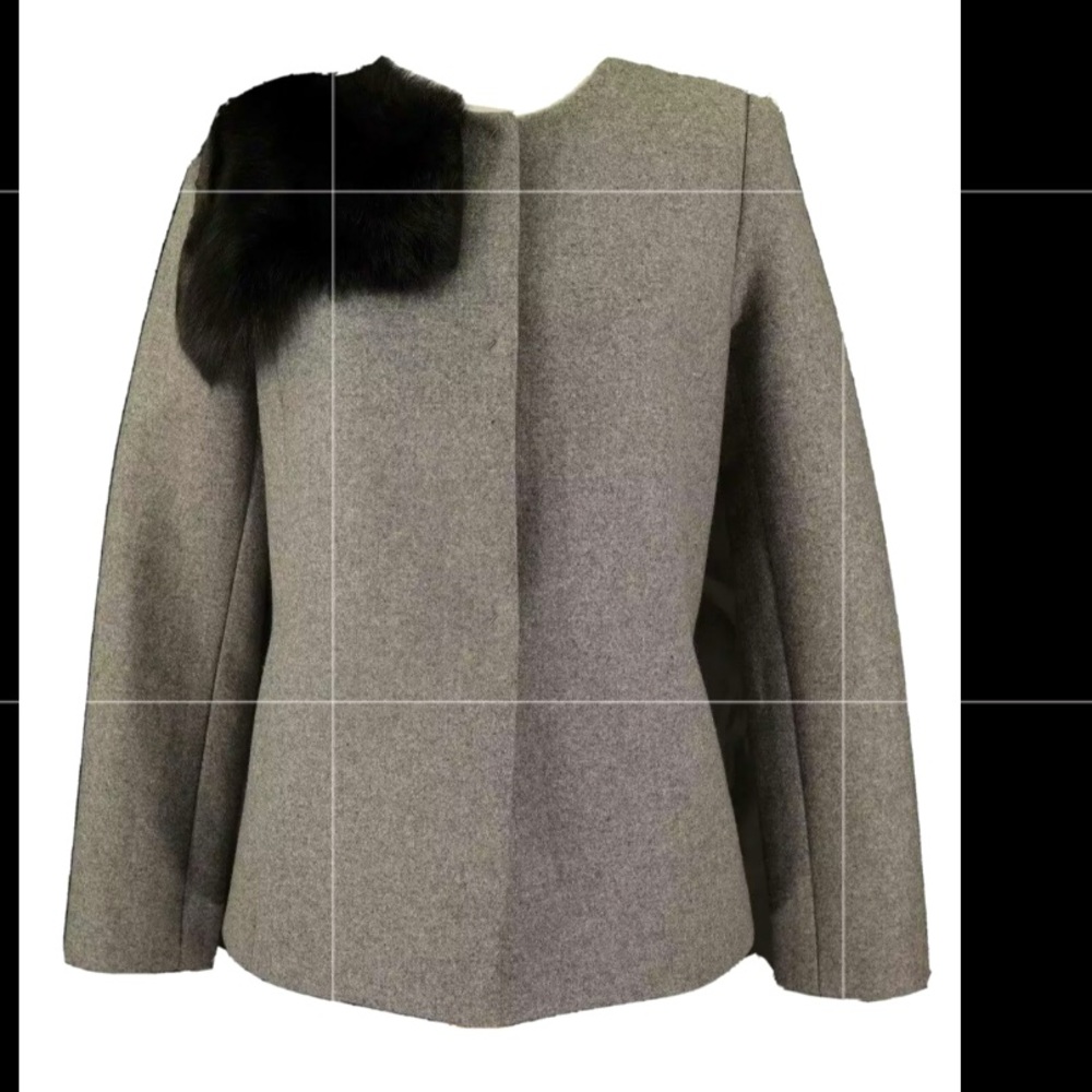new 👌 Poleci Womens Grey Jacket Faux Fur Sz M